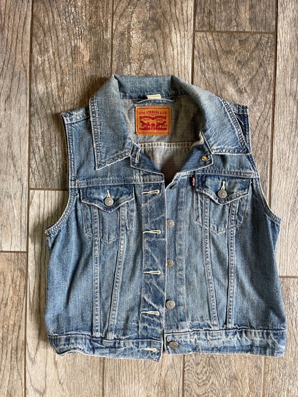 Levi's Light Blue Denim Jacket with Leather Patch